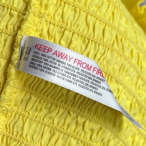 NEW Size Medium Free People Free-Est Iyla Smocked Mini Dress in Blazing Yellow - Picture 8 of 9